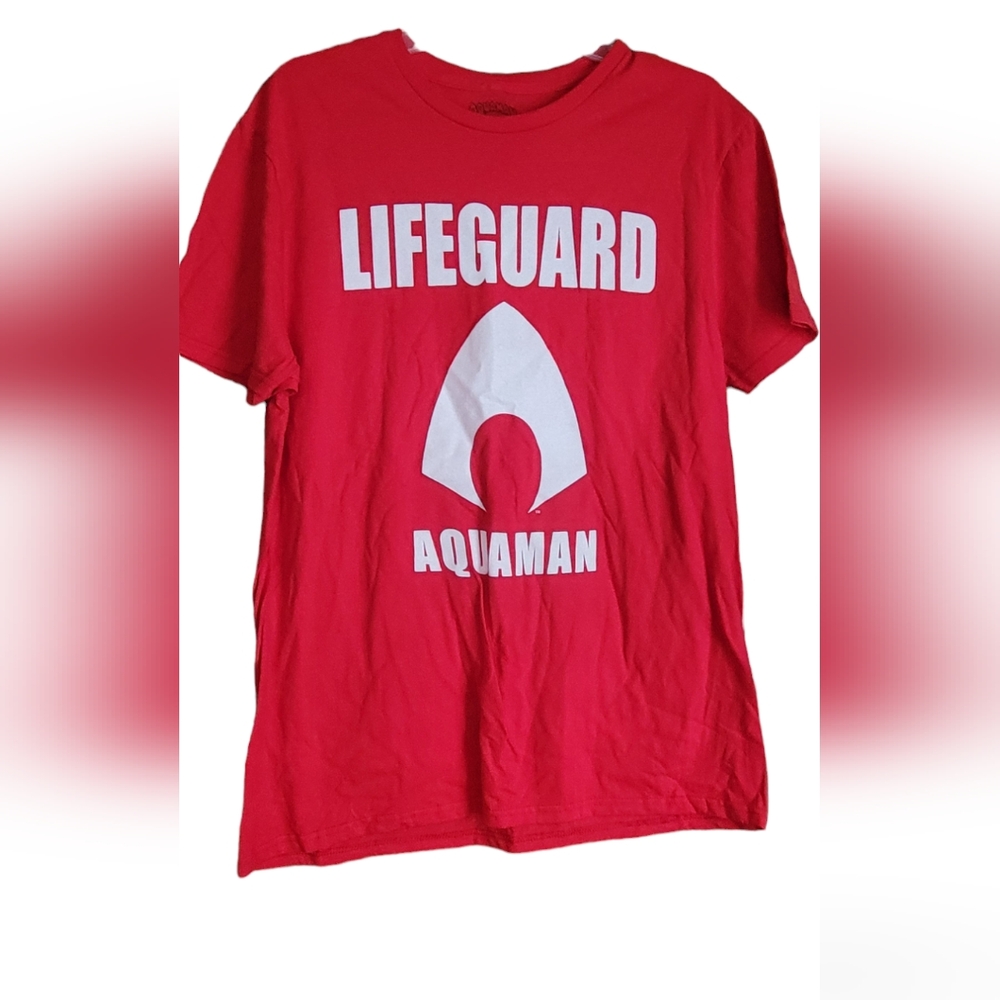 Sz lrg Red lifeguard Aquaman shirt